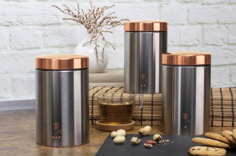 ZESTAW 3 POJEMNIKÓW KUCHENNYCH BERLINGER HAUS MOONLIGHT METALLIC LINE BH-6273