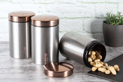 ZESTAW 3 POJEMNIKÓW KUCHENNYCH BERLINGER HAUS MOONLIGHT METALLIC LINE BH-6273