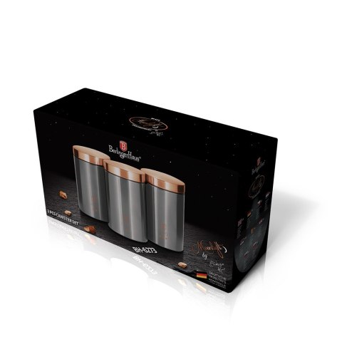 ZESTAW 3 POJEMNIKÓW KUCHENNYCH BERLINGER HAUS MOONLIGHT METALLIC LINE BH-6273