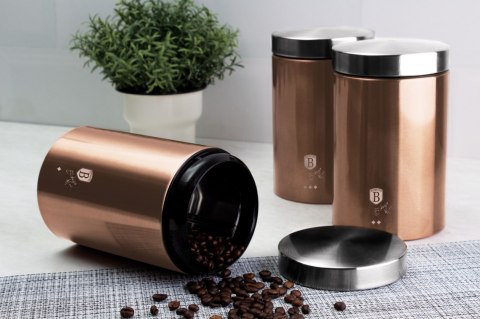 ZESTAW 3 POJEMNIKÓW KUCHENNYCH ROSE GOLD METALLIC LINE BH-1605