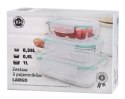 ZESTAW 3 SZKLANYCH POJEMNIKÓW KUCHENNYCH 350 / 600 / 1000ML KONIGHOFFER LARGO KG-2079
