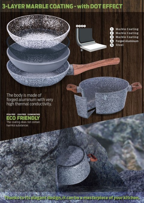 ZESTAW 4 EL. GARNEK Z PATELNIĄ 24CM BERLINGER HAUS FOREST LINE 3 ELE BH-6199