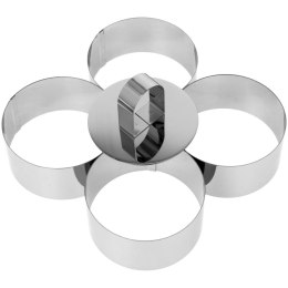 ZESTAW 4 FORM OBRĘCZY DO FORMOWANIA CIAST DESERÓW POTRAW BRUNBESTE BB-3368