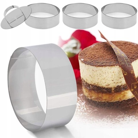 ZESTAW 4 FORM OBRĘCZY DO FORMOWANIA CIAST DESERÓW POTRAW BRUNBESTE BB-3368