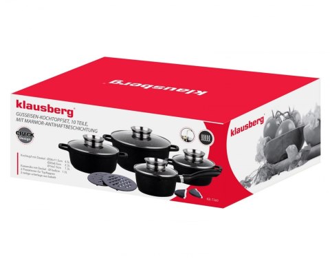 ZESTAW 4 GARNKÓW GRANITOWYCH 1.3/1.3/2.3 /4.5L (12 ele.) KLAUSBERG CRACK DESIGN KB-7360