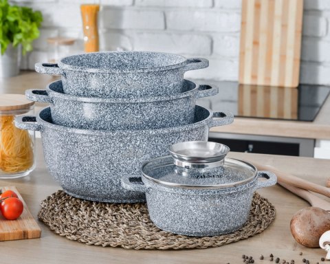 ZESTAW 4 GARNKÓW MARMUROWYCH 16 20 22 26CM ZILNER ZL-8532