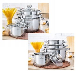 ZESTAW 4 GARNKÓW STALOWYCH 8 EL. 2.1 / 2.9 / 3.9 / 6.6L ZILNER ZL-8071
