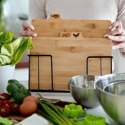 ZESTAW 4 KUCHENNYCH DESEK DO KROJENIA Z DREWNA BAMBUSOWEGO KONIGHOFFER CEDAR KG-7967