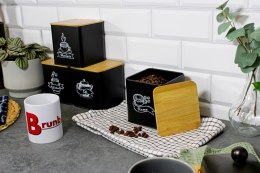 ZESTAW 4 POJEMNIKÓW KAWA HERBATA CUKIER SÓL BRUNBESTE BB-4263 (NAPISY PL)