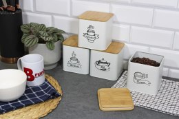 ZESTAW 4 POJEMNIKÓW KAWA HERBATA CUKIER SÓL BRUNBESTE BB-4264 (NAPISY PL)