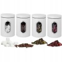 ZESTAW 4 POJEMNIKÓW NA KAWĘ, HERBATĘ, CUKIER, SÓL I INNE BRUNBESTE BB-2693