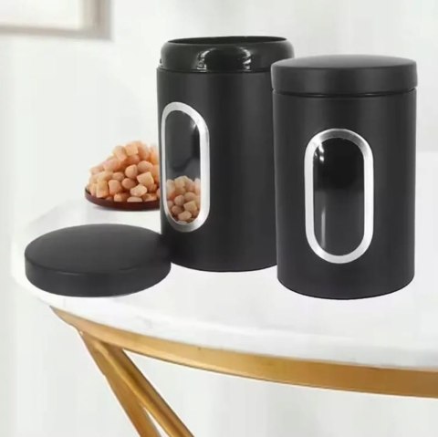 ZESTAW 4 POJEMNIKÓW NA KAWĘ, HERBATĘ, CUKIER, SÓL I INNE BRUNBESTE BB-2694