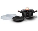 ZESTAW 5 EL. GARNEK + PATELNIA GRANITOWA BERLINGER HAUS BLACK ROSE BH-6790