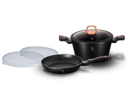 ZESTAW 5 EL. GARNEK + PATELNIA GRANITOWA BERLINGER HAUS BLACK ROSE BH-6790
