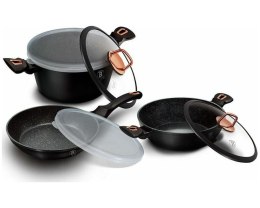 ZESTAW 7 EL. GARNKI + PATELNIA GRANITOWA BERLINGER HAUS BLACK ROSE BH-6791