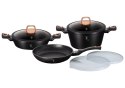 ZESTAW 7 EL. GARNKI + PATELNIA GRANITOWA BERLINGER HAUS BLACK ROSE BH-6791