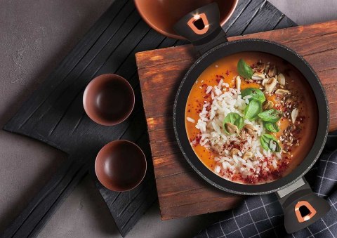 ZESTAW 7 EL. GARNKI + PATELNIA GRANITOWA BERLINGER HAUS BLACK ROSE BH-6791