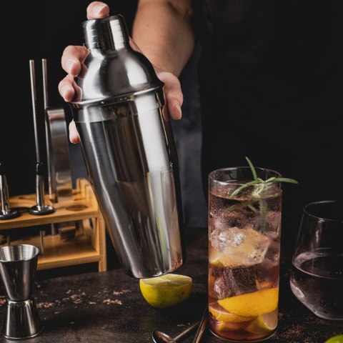 ZESTAW BARMAŃSKI DO DRINKÓW KOKTAJLI 15-ELE SHAKER SREBRNY KLAUSBERG KB-7653