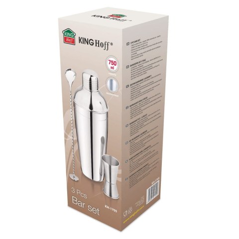 ZESTAW BARMAŃSKI DO KOKTAJLI 3 EL. SHAKER KINGHOFF KH-1705