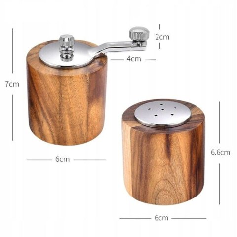 ZESTAW DO PIEPRZU I SOLI MŁYNEK + SOLNICZKA AKACJA ZILNER ZL-2126