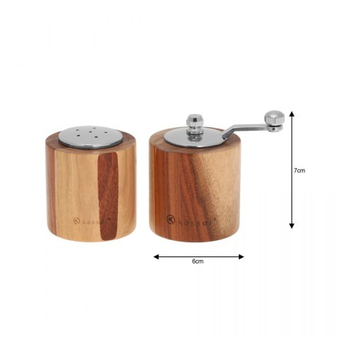 ZESTAW DO SOLI i PIEPRZU Z MŁYNKIEM KASSEL no. 93575 AKACJA