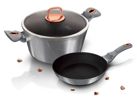 ZESTAW GARNEK + PATELNIA GRANITOWA BERLINGER HAUS MOONLIGHT BH-6019
