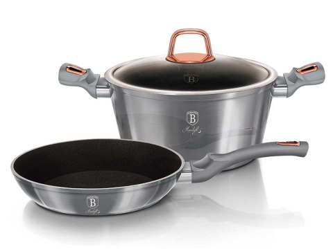 ZESTAW GARNEK + PATELNIA GRANITOWA BERLINGER HAUS MOONLIGHT BH-6019