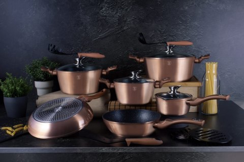 ZESTAW GARNKÓW 18 EL. BERLINGER HAUS METALLIC LINE ROSE GOLD BH-7034