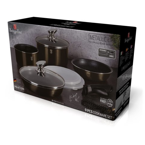 ZESTAW GARNKÓW 9 EL. CLICK & COOK BERLINGER HAUS SHINY BLACK BH-7041