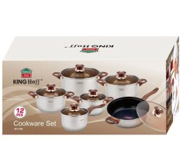 ZESTAW GARNKÓW STALOWYCH 12 EL. KINGHOFF KH-1768 ROSEGOLD