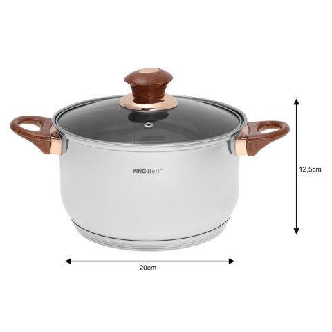 ZESTAW GARNKÓW STALOWYCH 12 EL. KINGHOFF KH-1768 ROSEGOLD