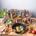 ZESTAW GARNKÓW STALOWYCH 12 EL. KINGHOFF KH-1768 ROSEGOLD