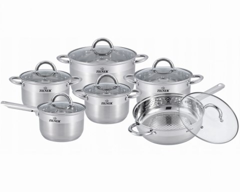 ZESTAW GARNKÓW STALOWYCH 12 ELE ZILNER ZL-8106