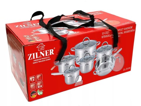 ZESTAW GARNKÓW STALOWYCH 12 ELE ZILNER ZL-8106