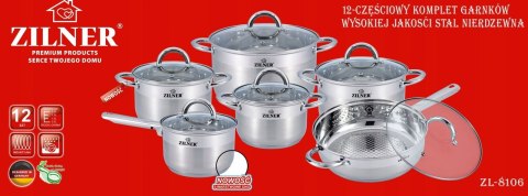 ZESTAW GARNKÓW STALOWYCH 12 ELE ZILNER ZL-8106