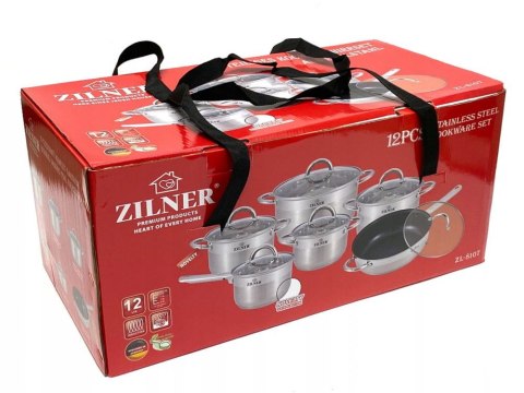 ZESTAW GARNKÓW STALOWYCH 12 ELE ZILNER ZL-8107