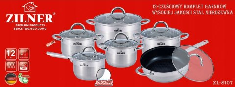 ZESTAW GARNKÓW STALOWYCH 12 ELE ZILNER ZL-8107