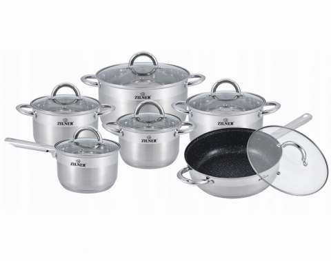 ZESTAW GARNKÓW STALOWYCH 12 ELE ZILNER ZL-8108