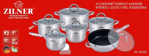 ZESTAW GARNKÓW STALOWYCH 12 ELE ZILNER ZL-8108