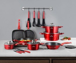 ZESTAW GARNKÓW Z POWŁOKĄ MARMUROWĄ 21 EL. ZILNER BURGUNDY ZL-8541