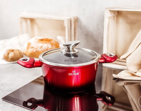 ZESTAW GARNKÓW Z POWŁOKĄ MARMUROWĄ 21 EL. ZILNER BURGUNDY ZL-8541