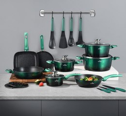 ZESTAW GARNKÓW Z POWŁOKĄ MARMUROWĄ 21 EL. ZILNER EMERALD NOIR ZL-8542