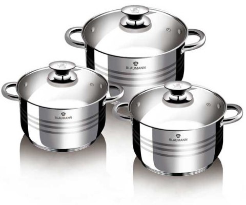 ZESTAW GARNKÓW ZE STALI NIERDZ. 6 EL. BLAUMANN GOURMET LINE BL-3160