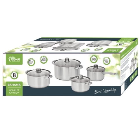 ZESTAW GARNKÓW ZE STALI NIERDZEWNEJ 8-ele BAHAMA TADAR