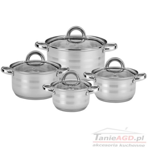 ZESTAW GARNKÓW ZE STALI NIERDZEWNEJ 8-ele LEONE TADAR