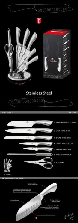 ZESTAW NOŻY 8 ELE. BERLINGER HAUS INFINITY SILVER BH-2041