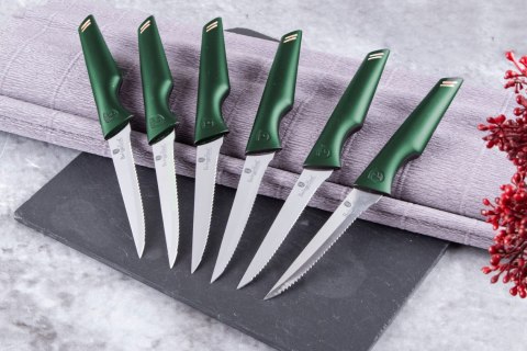 ZESTAW NOŻY DO STEKÓW LUB PIZZY 6 EL. BERLINGER HAUS EMERALD BH-2785