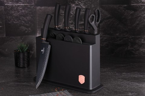 ZESTAW NOŻY I DESEK KUCHENNYCH 11-ele BERLINGER HAUS BLACK ROSE BH-2491