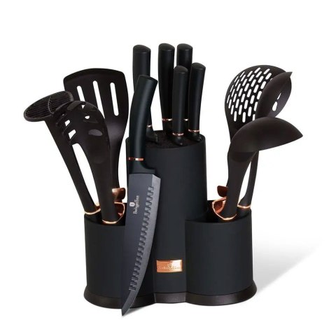 ZESTAW NOŻY I PRZYBORÓW KUCHENNYCH 12 EL. BERLINGER HAUS I-ROSE BH-2507