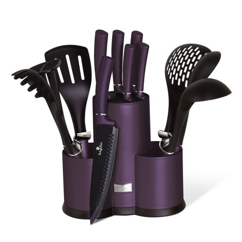 ZESTAW NOŻY I PRZYBORÓW KUCHENNYCH 12 EL. BERLINGER HAUS PURPLE ECLIPSE BH-6258